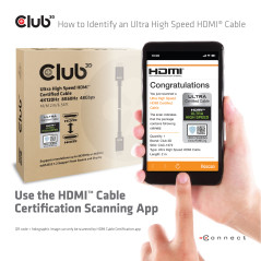 CABLE CERTIFICATE HDMI 2.1 CLUB3D 3M
