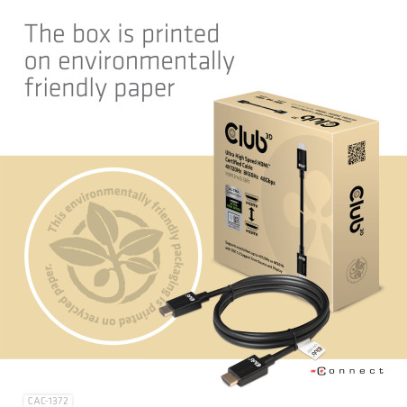 CABLE CERTIFICATE HDMI 2.1 CLUB3D 2M