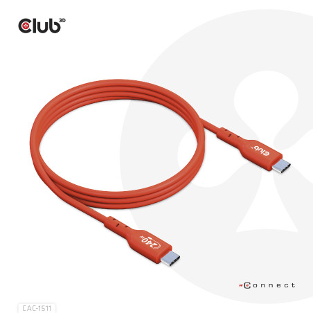 CLUB3D USB2 Type-C Bi-Directional USB-IF Certified Cable Data 480Mb, PD 240W(48V 5A) EPR M M 1m   3.23 ft