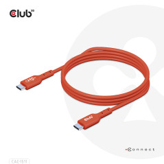 CLUB3D USB2 Type-C Bi-Directional USB-IF Certified Cable Data 480Mb, PD 240W(48V 5A) EPR M M 1m   3.23 ft