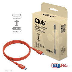 CLUB3D USB2 Type-C Bi-Directional USB-IF Certified Cable Data 480Mb, PD 240W(48V 5A) EPR M M 1m   3.23 ft