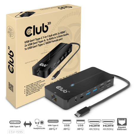 HUB USB 3.2 GEN1 CLUB3D  TYPE-C 7 EN 1