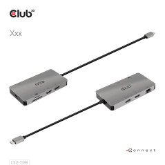 CLUB3D CSV-1593 interface hub USB 3.2 Gen 1 (3.1 Gen 1) Type-C 16200 Mbit s Metallic