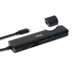 CLUB3D CSV-1592 laptop dock port replicator Docking USB 3.2 Gen 1 (3.1 Gen 1) Type-C Black