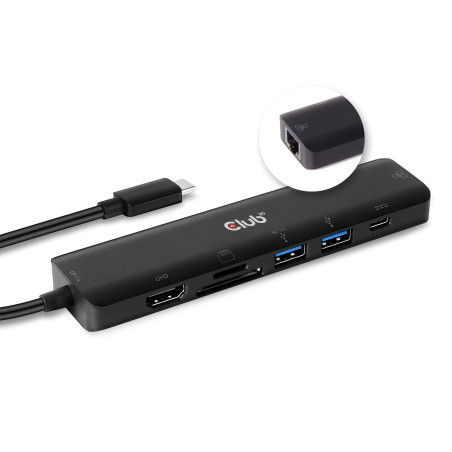 CLUB3D CSV-1592 laptop dock port replicator Docking USB 3.2 Gen 1 (3.1 Gen 1) Type-C Black