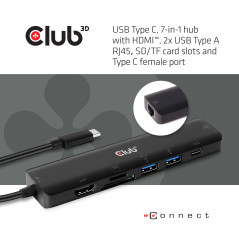 CLUB3D CSV-1592 laptop dock port replicator Docking USB 3.2 Gen 1 (3.1 Gen 1) Type-C Black