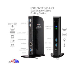 CLUB3D USB3.2 Gen1 Type A or C Dual Display 4K60Hz Docking Station