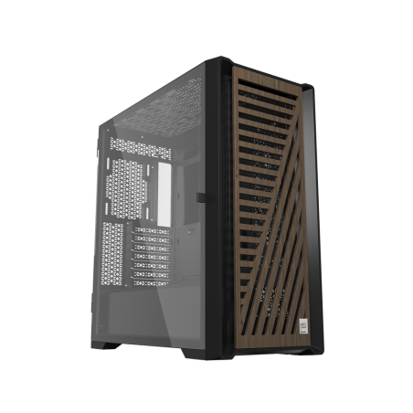 Caja phoenix artisan noble negra con frontal de madera atx cristal templado gaming cristal templado filtros antipolvo tipo c