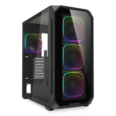 Caja gaming sharkoon ak5g rgb atx negro 4xvent 120mm 3xusb sn fugitive