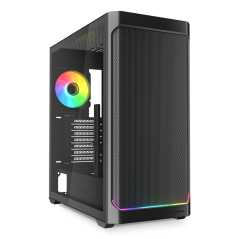 Caja gaming sharkoon ak4w rgb strip negro 4xvent 120mm 3xusb sn fuente