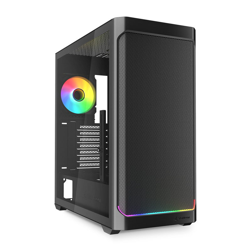Caja gaming sharkoon ak4w rgb strip negro 4xvent 120mm 3xusb sn fuente