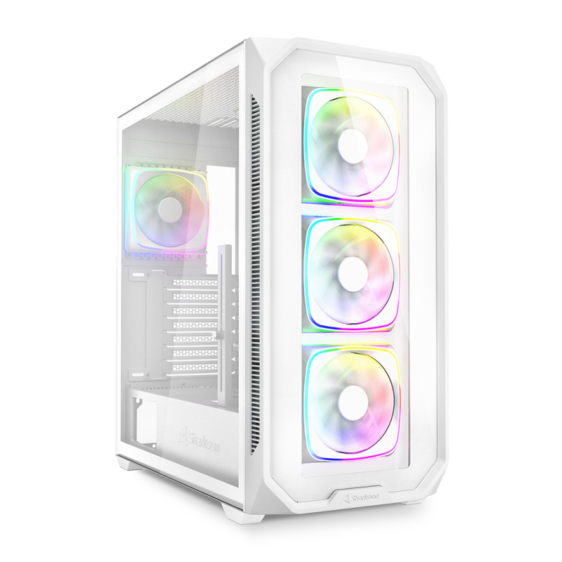 Caja gaming sharkoon ak5g rgb atx blanco 4xvent 120mm 3xusb sn fuente