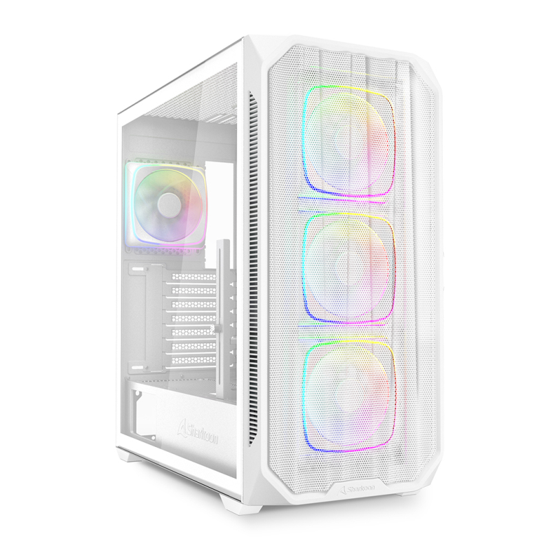 Caja gaming sharkoo nak5m rgb atx blanco 4xvent 120mm 3xusb sn fugitive