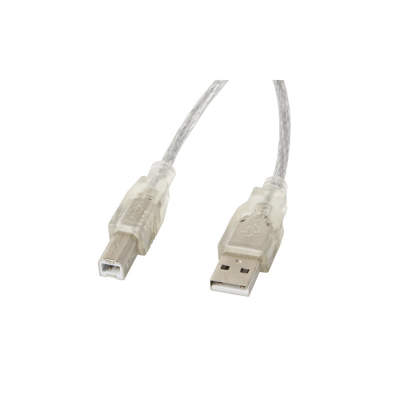 Cable impresora lanberg usb a -  usb b macho - macho ferrita 3m transparente