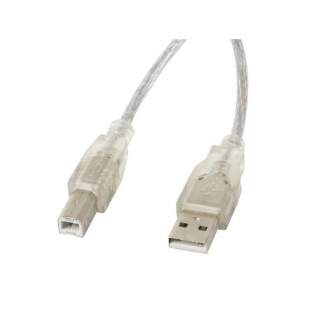 Cable impresora lanberg usb a -  usb b macho - macho ferrita 3m transparente