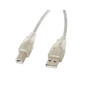 Cable impresora lanberg usb a -  usb b macho - macho ferrita 3m transparente