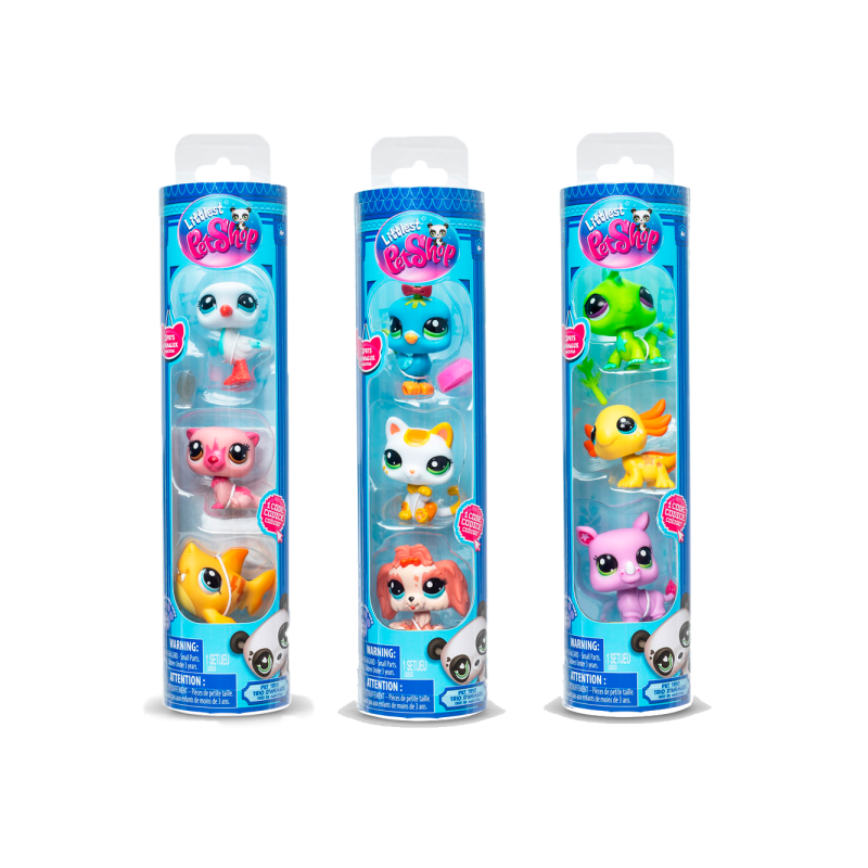 Mascotas little pet shop pack de 3 mascotas -  1 unidad aleatoria
