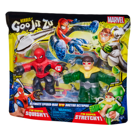 Pack de 2 figuras bandai goo jit zu marvel hroes spiderman vs dr octopus
