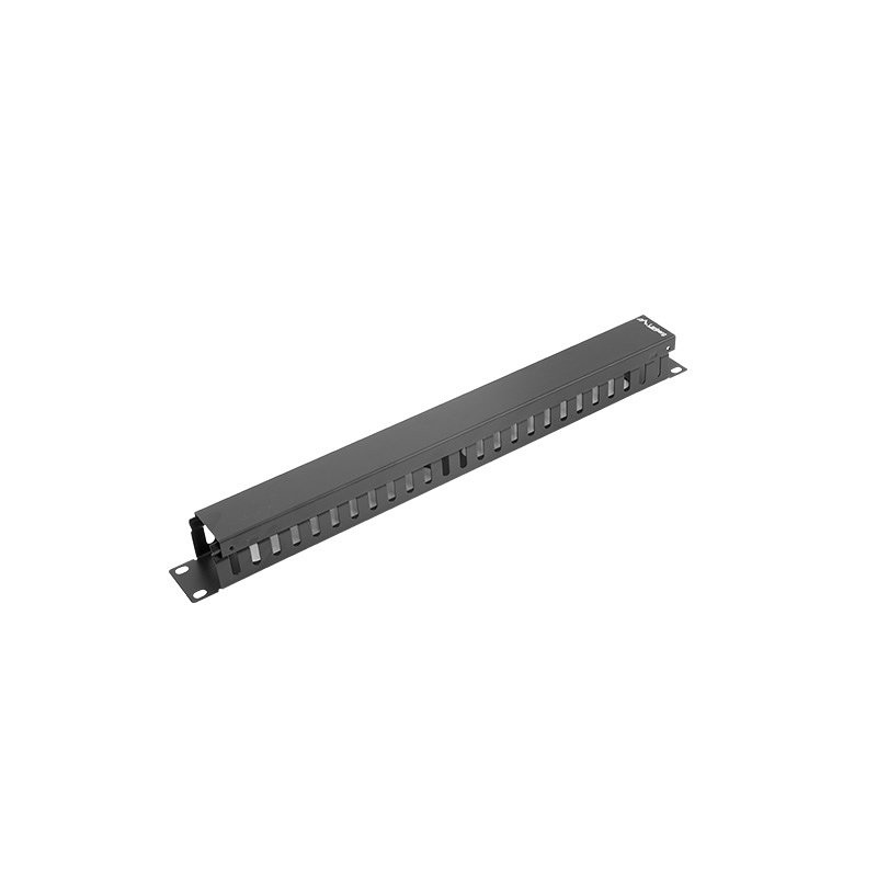 Organizador de cables lanberg metalico 1u tipo a rack 19 negro