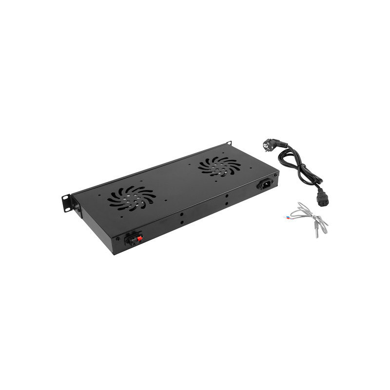 Panel ventilacion lanberg lcd 2 ventiladores termostato 230v 1u rack 19 negro