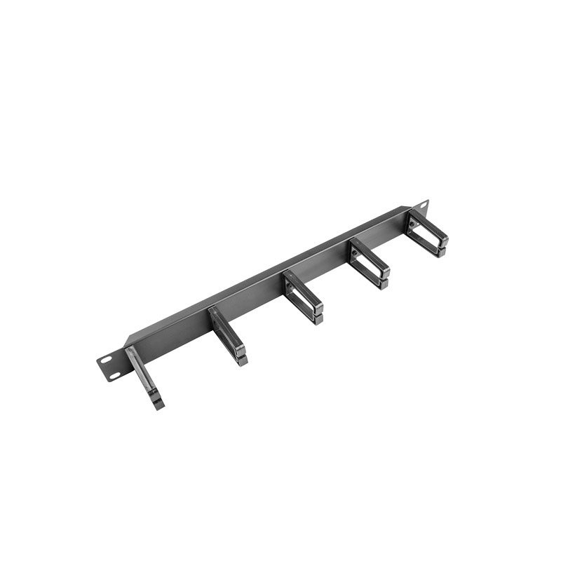 Organizador de cables lanberg 5 anillas plastico 1u tipo b rack 19 negro
