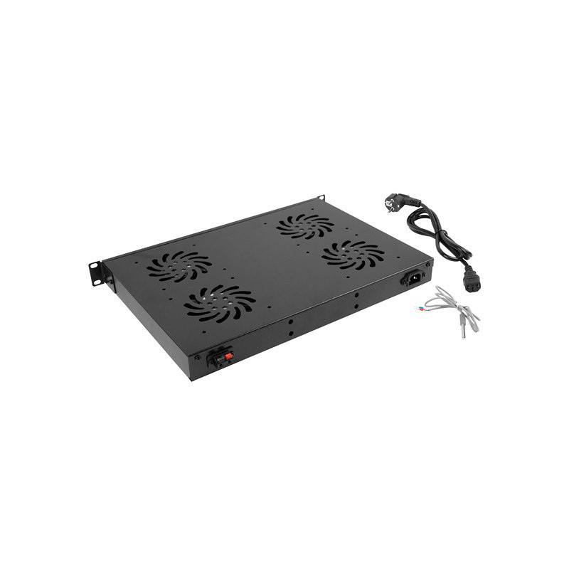 Panel ventilacion lanberg lcd 4 ventiladores termostato 230v 1u rack 19 negro