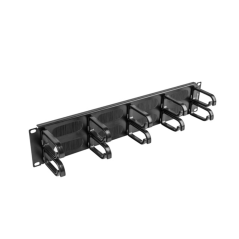 Organizador de cables lanberg 10 anillos 19 pulgadas 2u tipo b con cepillo negro