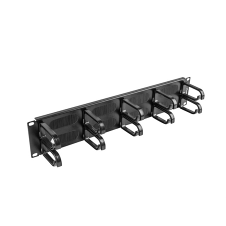 Organizador de cables lanberg 10 anillos 19 pulgadas 2u tipo b con cepillo negro