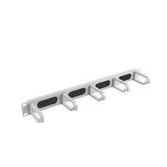 Organizador de cables lanberg 19 pulgadas con brush panel 5 rings -  type b 1u gris