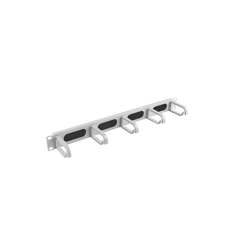 Organizador de cables lanberg 19 pulgadas con brush panel 5 rings -  type b 1u gris