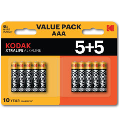 Blister pilas kodak alcalina xtralife aaa lr3 -  blister 5+5