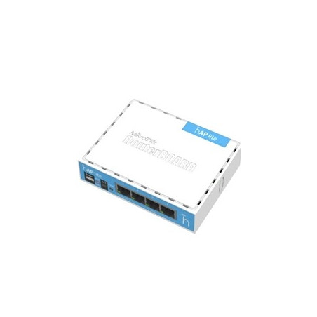 Mikrotik router board rb - 9412nd hap lite with 650mhz cpu 32mb ram 4xlan built - in 2.4ghz 802b - g - n 2x2 two chain wireless