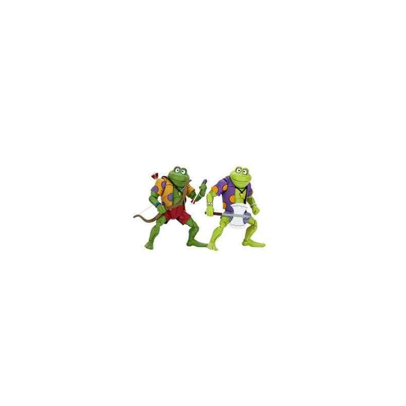 Pack 2 figuras neca ranas genghis & rasputin  scale action figure tmnt cartoon re - run