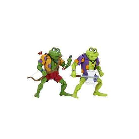 Pack 2 figuras neca ranas genghis & rasputin  scale action figure tmnt cartoon re - run