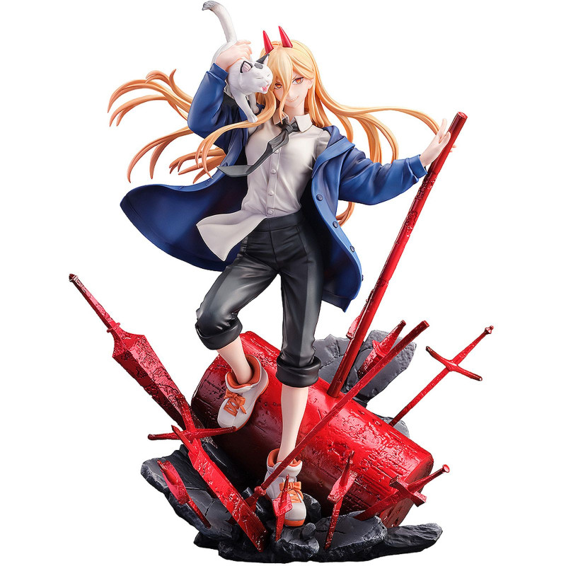 Power & meowy fig. 28 cm chainsaw man 1 - 7 scale