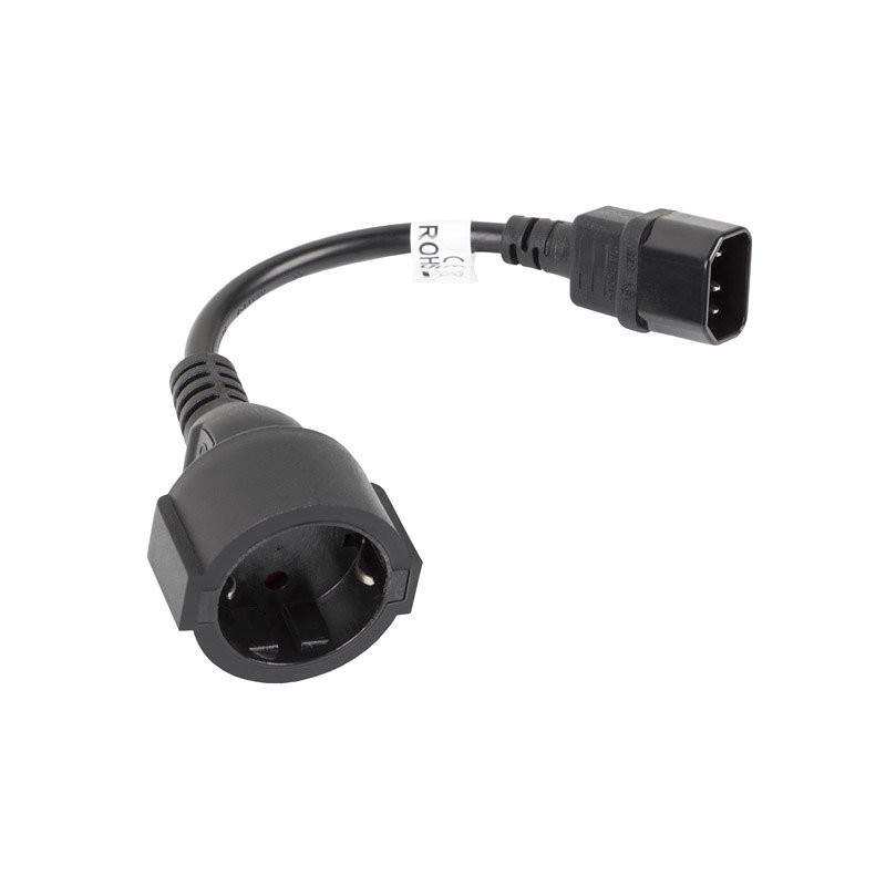 Cable lanberg adaptador iec 320 c14 -  schuko cee7 hembra 20cm