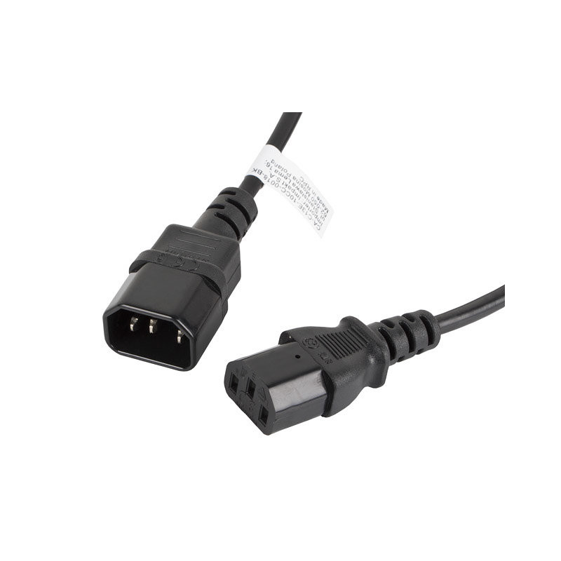 Cable alargador lanberg alimentacion cpu iec320 c13 h -  iec320 c14 m 1.8m