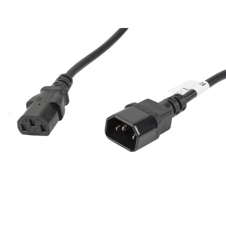 Cable alargador lanberg alimentacion cpu iec320 c13 h -  iec320 c14 m vde 5m