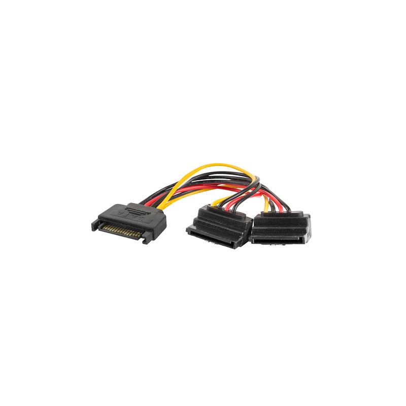 Cable alimentacion lanberg sata macho - 2x sata hembra 15cm