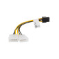 Cable lanberg alimentacion molex 2x macho a hembra btx 6 pin psu 15 cm