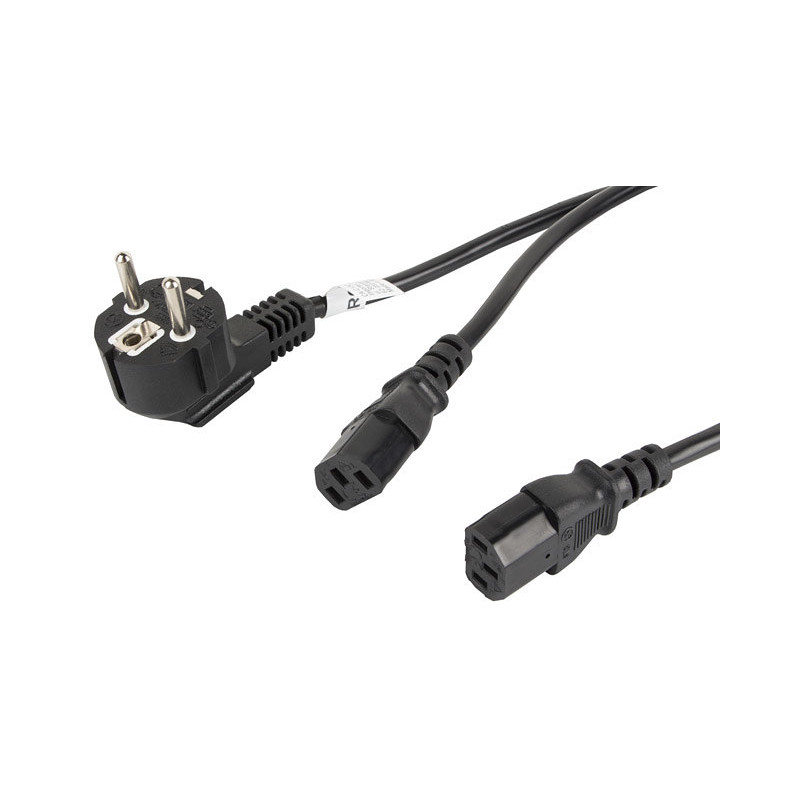 Cable de alimentacion lanberg schuko cee 7 - 7 a 2x iec320 c13 2m