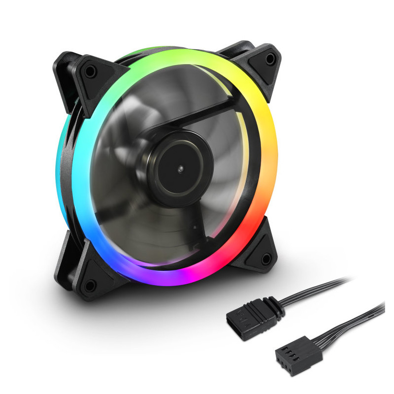 Ventilador caja sharkoon shark blades fan 120x120x 25 -5 mm pwm rgb