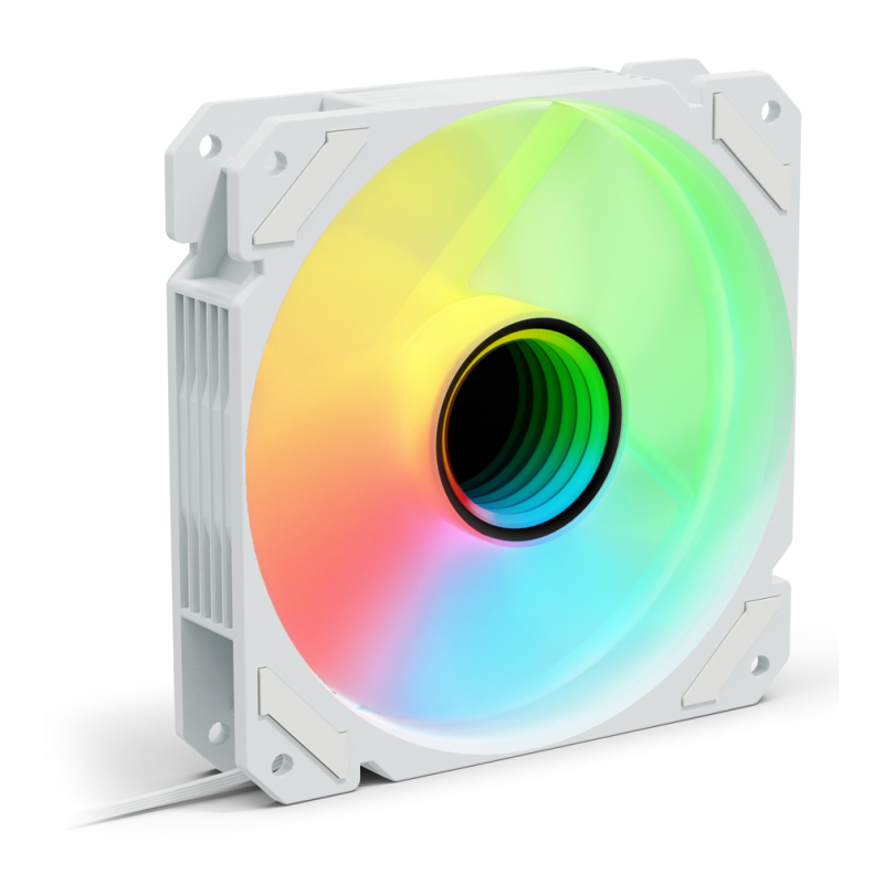Ventilador caja sharkoon shark mirror pwm rgb blanco