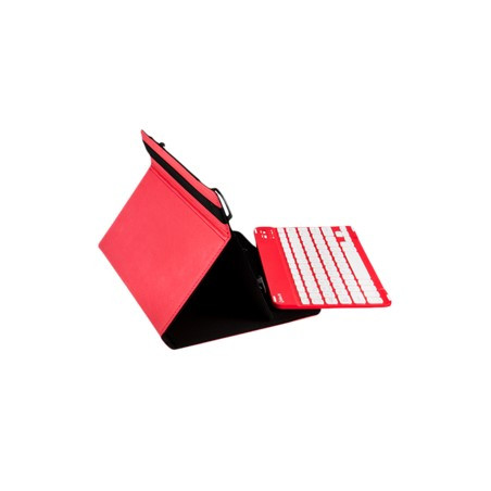 Funda universal gripcase silver ht para tablet 9 - 10 pulgadas + teclado bluetooth rojo