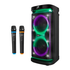 Altavoz rumbleboss xl phoenix 160w rms batera 7000 mah funcin karaoke 2 microfonos inalambricos incluidos