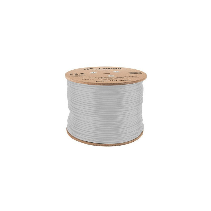 Bobina cat.6a lanberg ftp 305m  rj45 solid cobre lszh cpr fluke teste awg24 gris