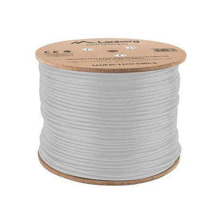 Bobina cat.6a lanberg ftp 305m  rj45 solid cobre lszh cpr fluke teste awg24 gris