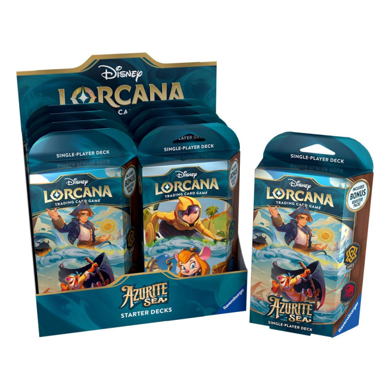 Juego de cartas disney lorcana tcg azurite sea starter deck 8 unidades ingls