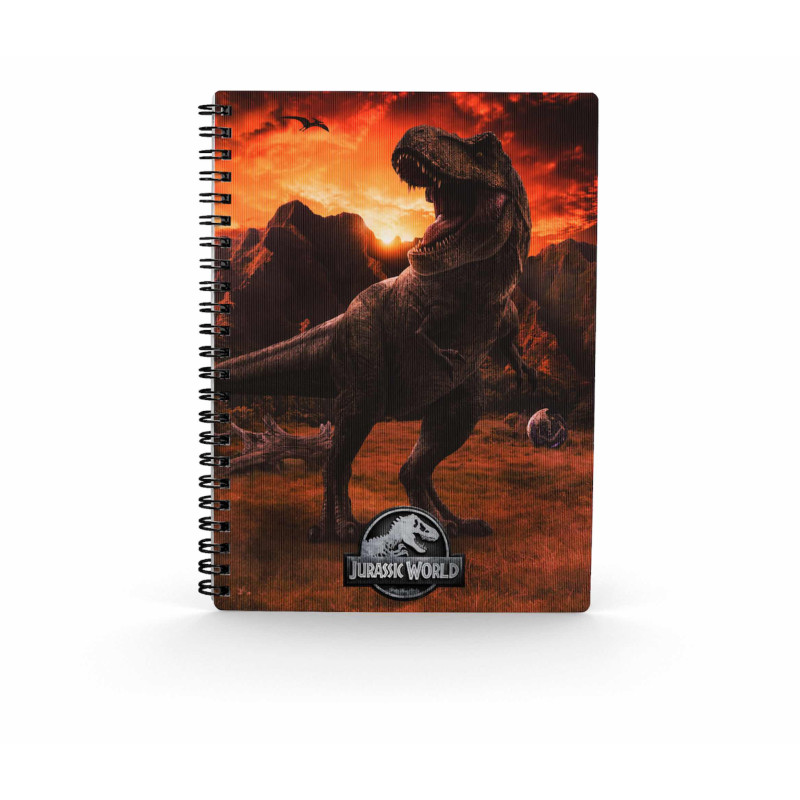 Libreta efecto 3d into the wild jurassic world
