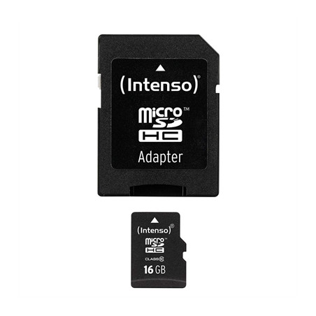 Tarjeta microsd intenso 16gb cl10 + adaptador sd